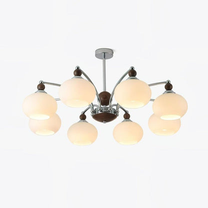 Modern Iron & Glass Multi-Arm Ceiling Chandelier – 3 to 8 Lights