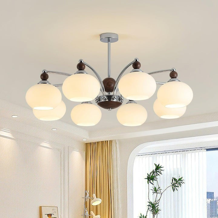 Modern Iron & Glass Multi-Arm Ceiling Chandelier – 3 to 8 Lights
