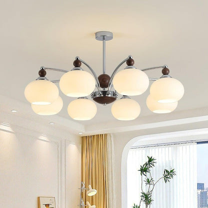 Modern Iron & Glass Multi-Arm Ceiling Chandelier – 3 to 8 Lights