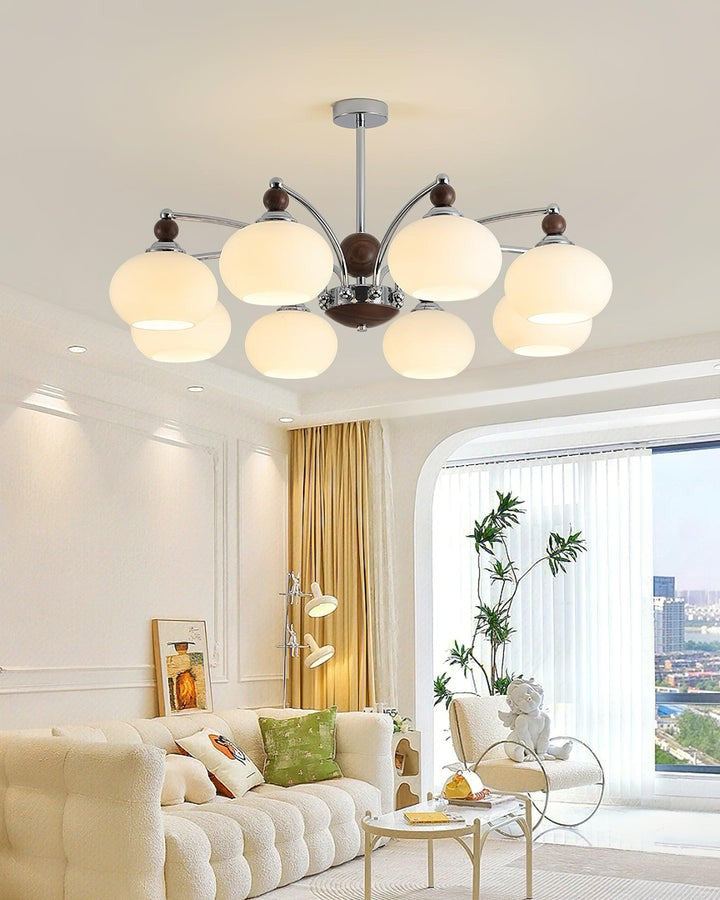 Modern Iron & Glass Multi-Arm Ceiling Chandelier – 3 to 8 Lights