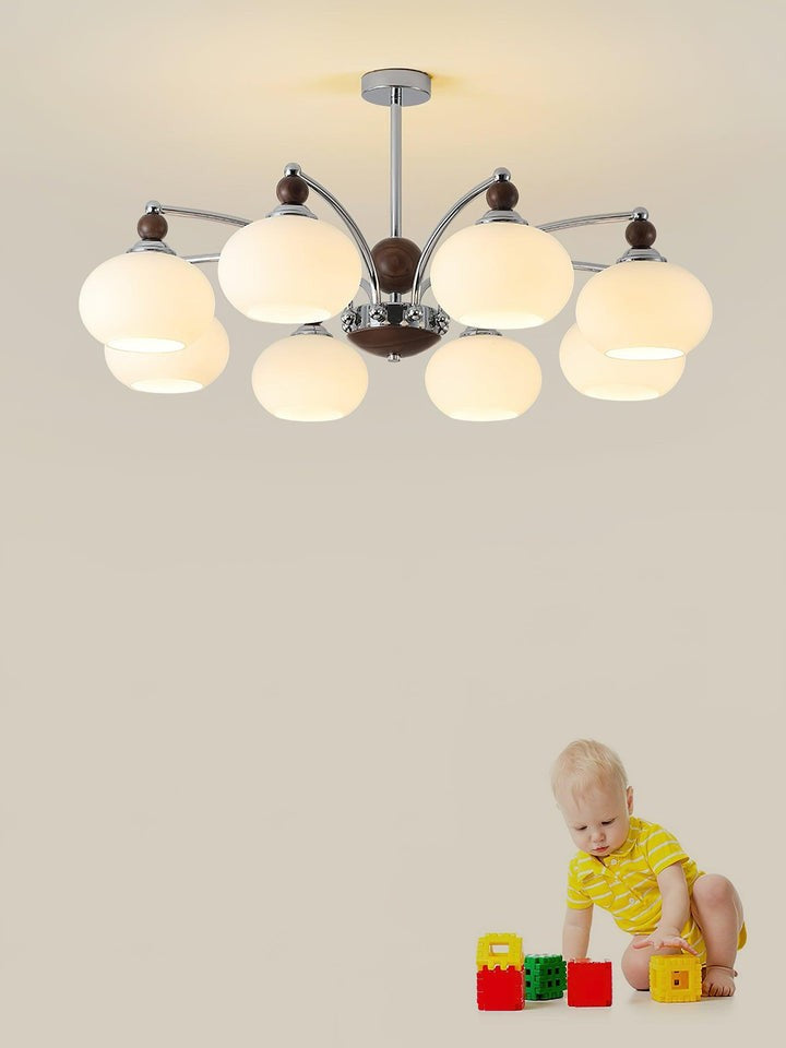 Modern Iron & Glass Multi-Arm Ceiling Chandelier – 3 to 8 Lights