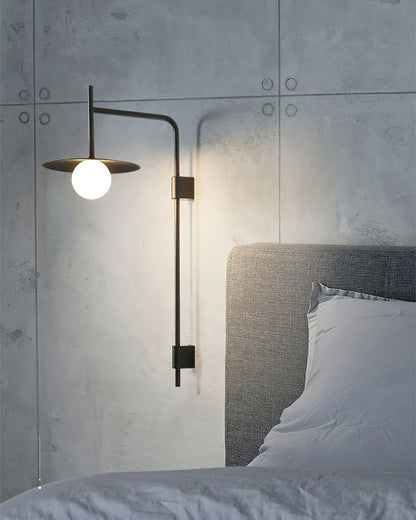 Modern Iron Wall Lamp with Frosted Glass Shade