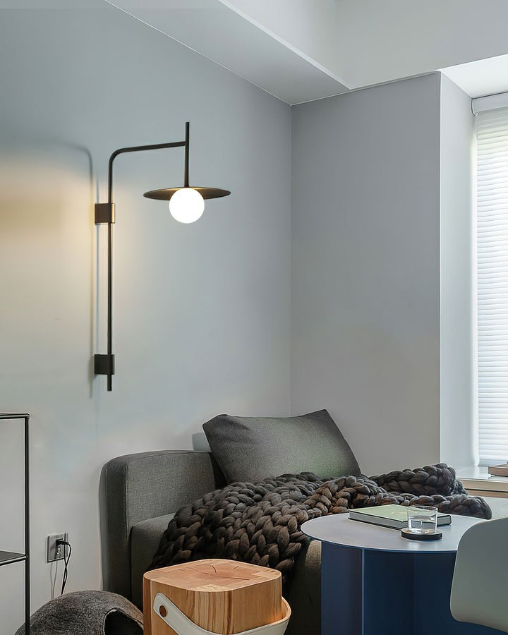 Modern Iron Wall Lamp with Frosted Glass Shade