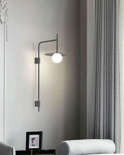 Modern Iron Wall Lamp with Frosted Glass Shade