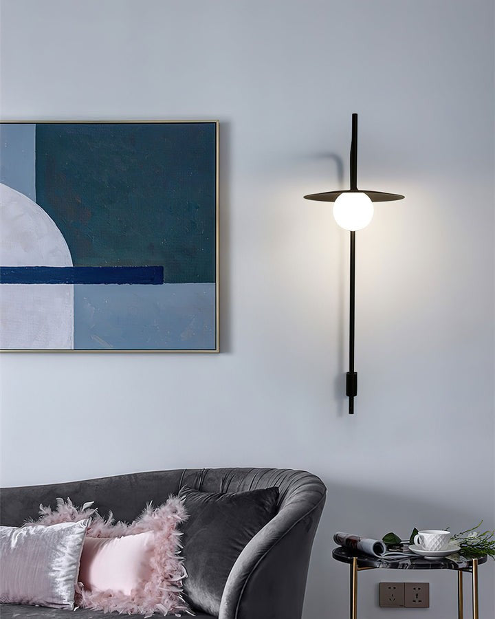 Modern Iron Wall Lamp with Frosted Glass Shade