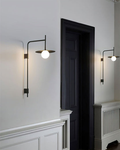 Modern Iron Wall Lamp with Frosted Glass Shade