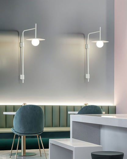 Modern Iron Wall Lamp with Frosted Glass Shade