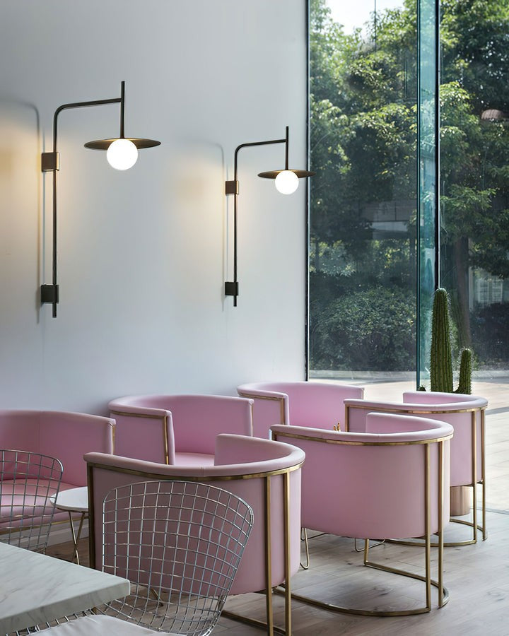 Modern Iron Wall Lamp with Frosted Glass Shade