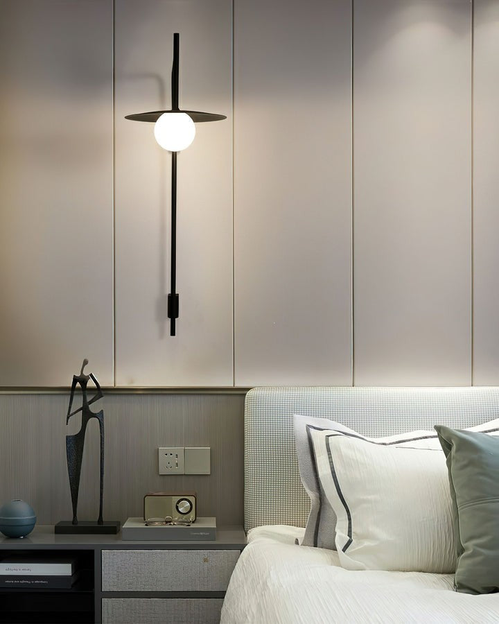 Modern Iron Wall Lamp with Frosted Glass Shade