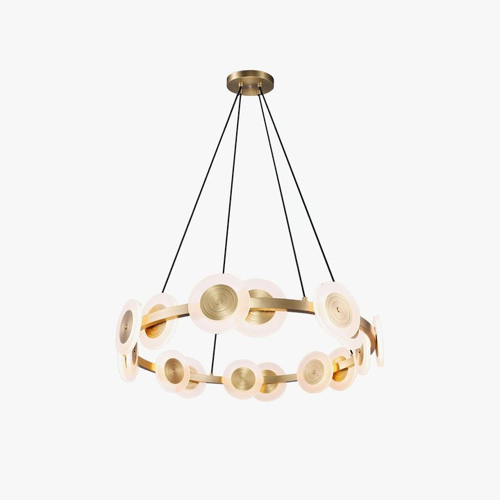 Modern Nordic 16-Arm Brass & Frosted Acrylic LED Chandelier