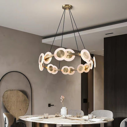 Modern Nordic 16-Arm Brass & Frosted Acrylic LED Chandelier