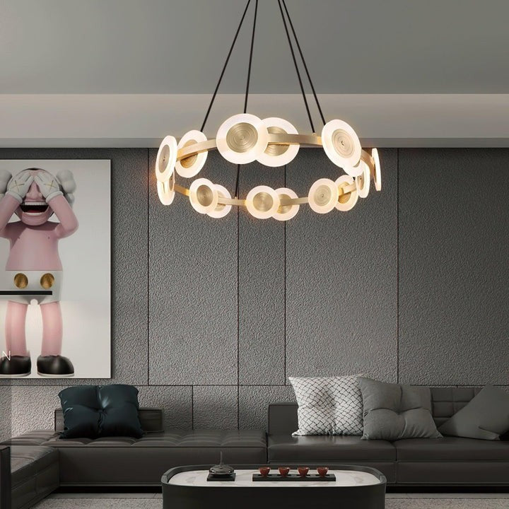 Modern Nordic 16-Arm Brass & Frosted Acrylic LED Chandelier