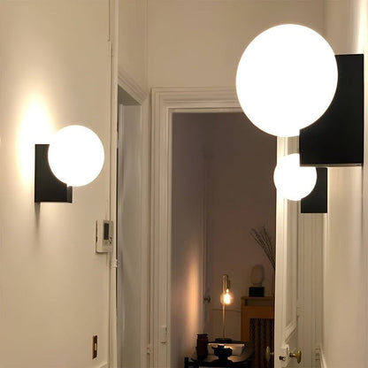 Modern Opal Glass Wall Sconce – Geometric Ambient Lighting