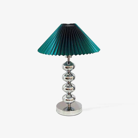 Modern Pleated Fabric Table Lamp with Metal Base