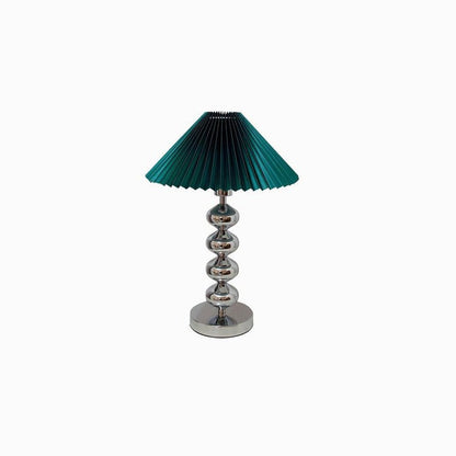 Modern Pleated Fabric Table Lamp with Metal Base
