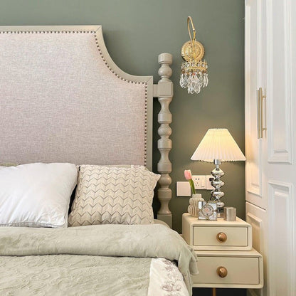Modern Pleated Fabric Table Lamp with Metal Base