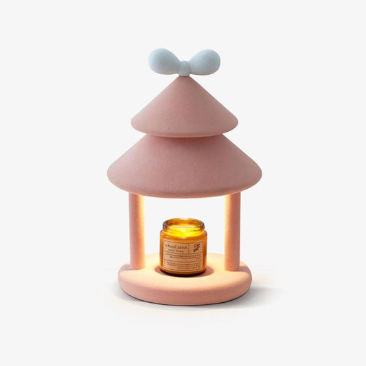 Modern Resin Bow Tie Cone Table Lamp - Pink & White