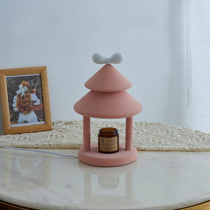 Modern Resin Bow Tie Cone Table Lamp - Pink & White