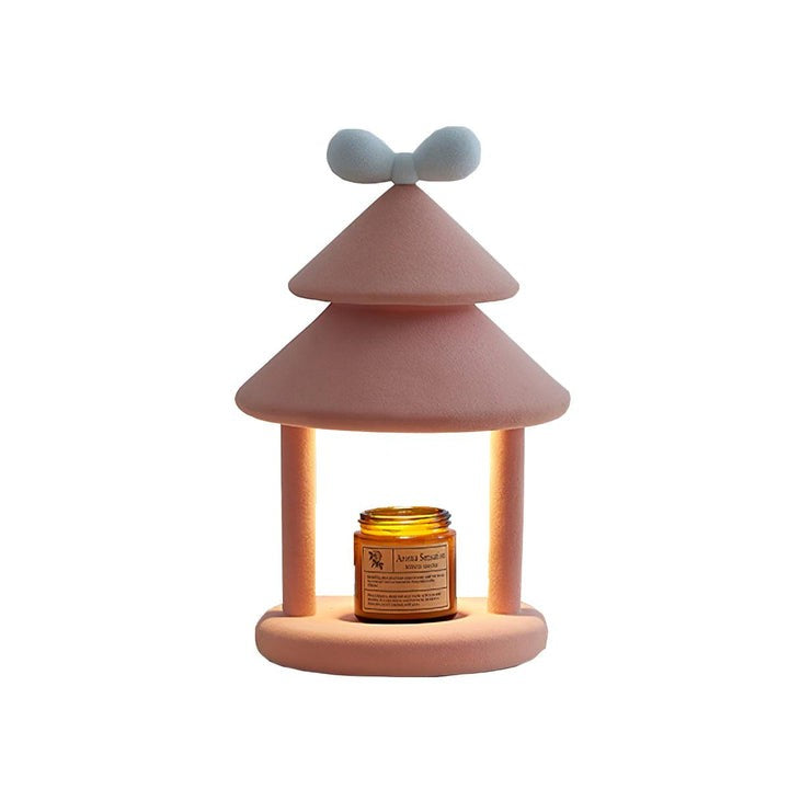 Modern Resin Bow Tie Cone Table Lamp - Pink & White
