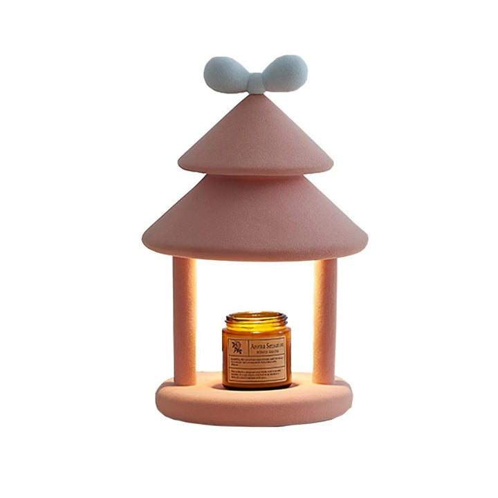 Modern Resin Bow Tie Cone Table Lamp - Pink & White