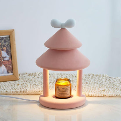 Modern Resin Bow Tie Cone Table Lamp - Pink & White