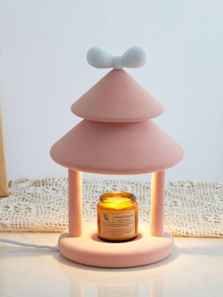Modern Resin Bow Tie Cone Table Lamp - Pink & White