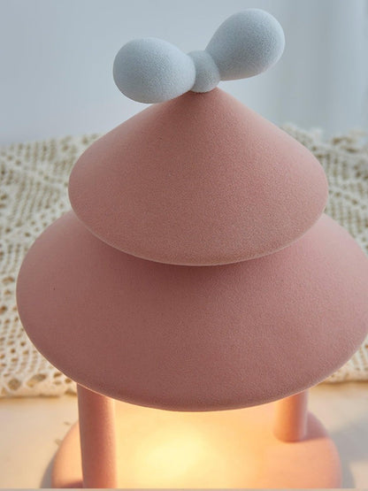 Modern Resin Bow Tie Cone Table Lamp - Pink & White