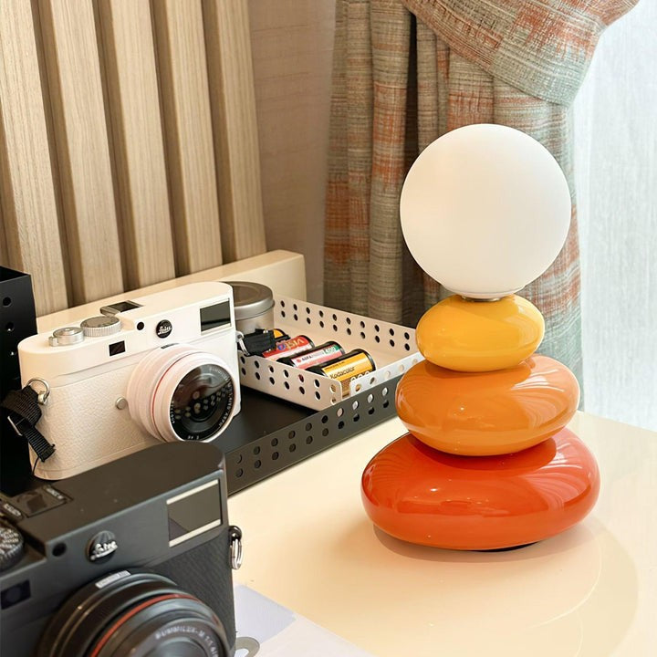 Modern Triple Gourd Glass Table Lamp with Integrated LED