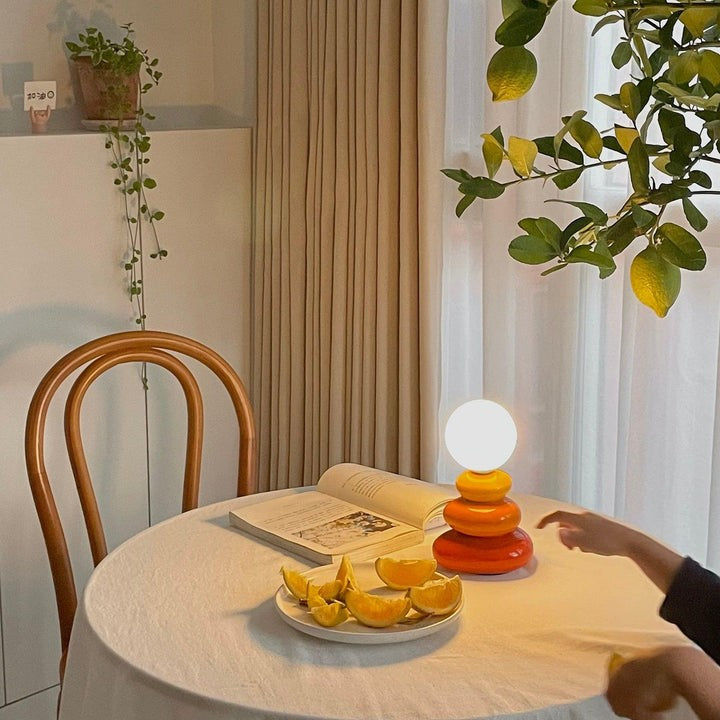 Modern Triple Gourd Glass Table Lamp with Integrated LED