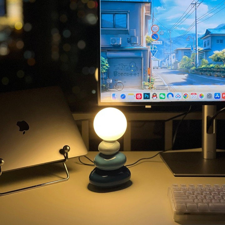 Modern Triple Gourd Glass Table Lamp with Integrated LED
