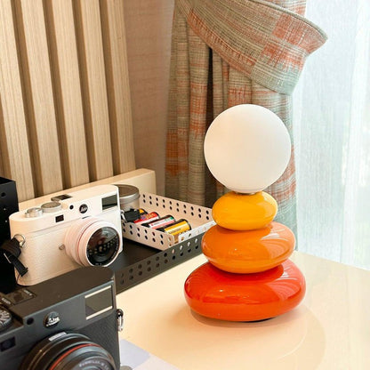 Modern Triple Gourd Glass Table Lamp with Integrated LED