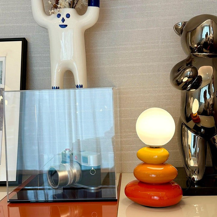 Modern Triple Gourd Glass Table Lamp with Integrated LED