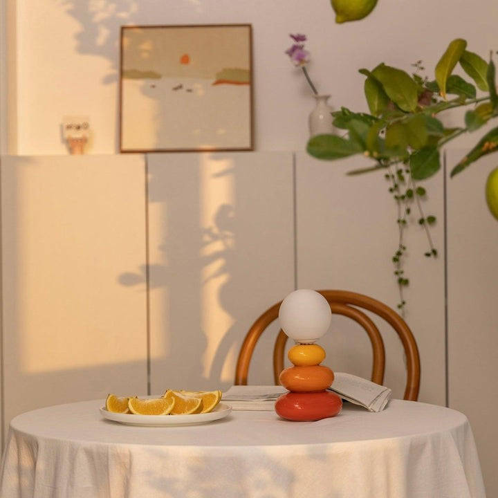Modern Triple Gourd Glass Table Lamp with Integrated LED