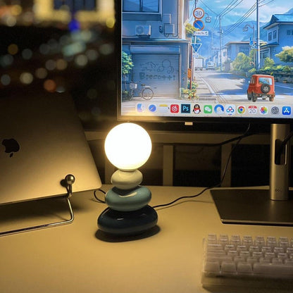 Modern Triple Gourd Glass Table Lamp with Integrated LED