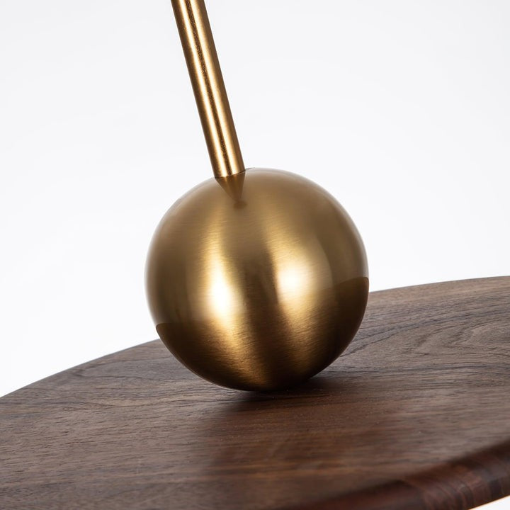 Modern Walnut Flying Saucer Pendant Light