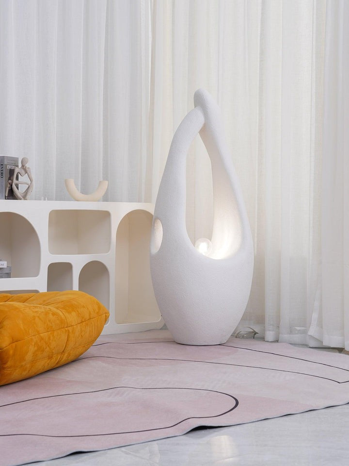 Modern White Polystyrene LED Floor Lamp