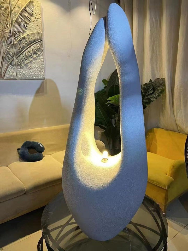 Modern White Polystyrene LED Floor Lamp