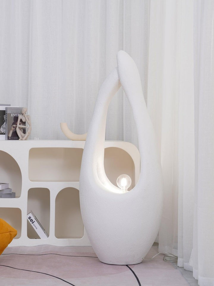 Modern White Polystyrene LED Floor Lamp