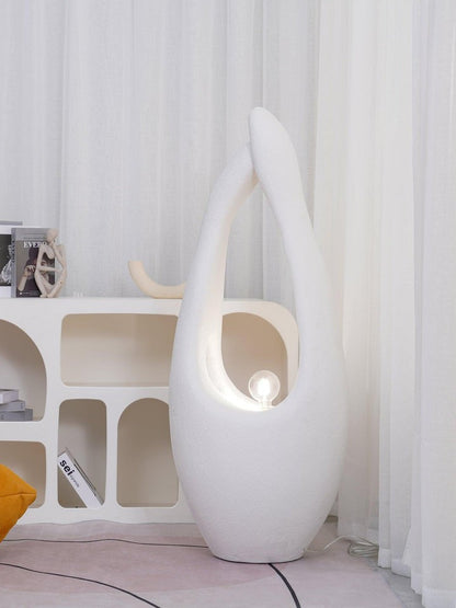 Modern White Polystyrene LED Floor Lamp
