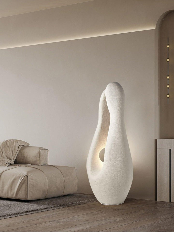 Modern White Polystyrene LED Floor Lamp