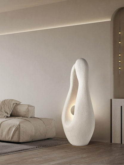 Modern White Polystyrene LED Floor Lamp