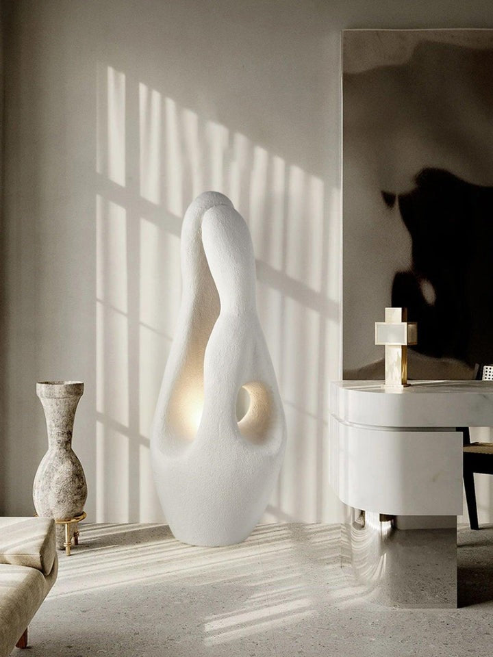 Modern White Polystyrene LED Floor Lamp
