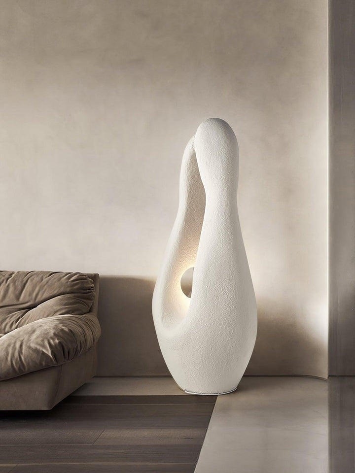 Modern White Polystyrene LED Floor Lamp
