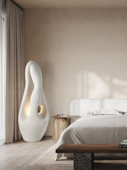Modern White Polystyrene LED Floor Lamp