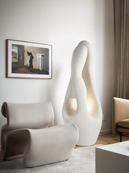 Modern White Polystyrene LED Floor Lamp