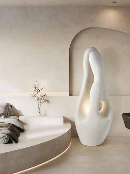 Modern White Polystyrene LED Floor Lamp