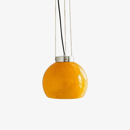 Mongolian Tent Inspired Glass & Metal Pendant Light