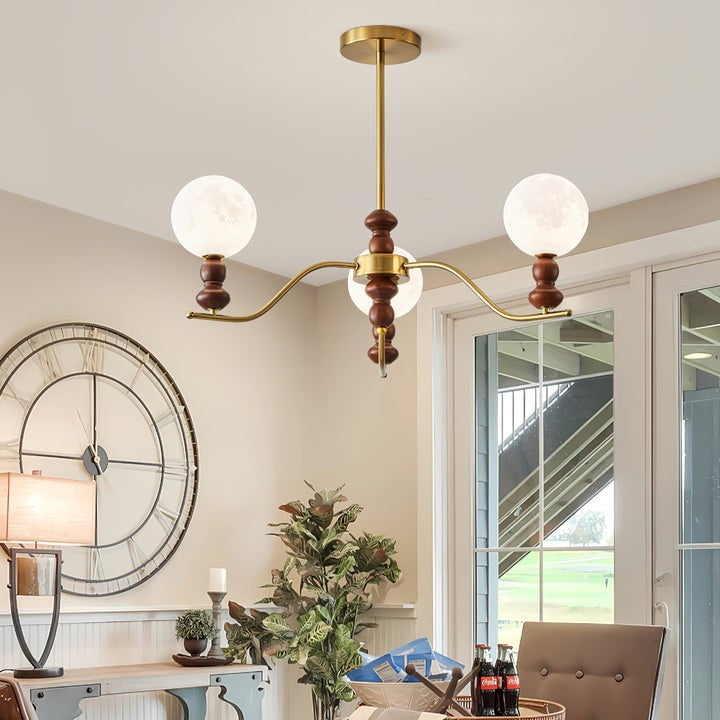 Moonlit Globe Glass Chandelier – Modern Ceiling Fixture