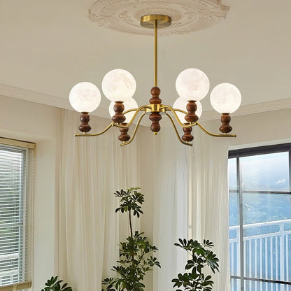 Moonlit Globe Glass Chandelier – Modern Ceiling Fixture