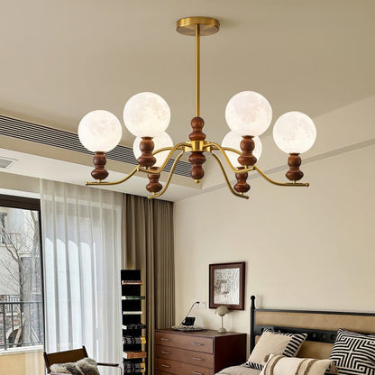 Moonlit Globe Glass Chandelier – Modern Ceiling Fixture